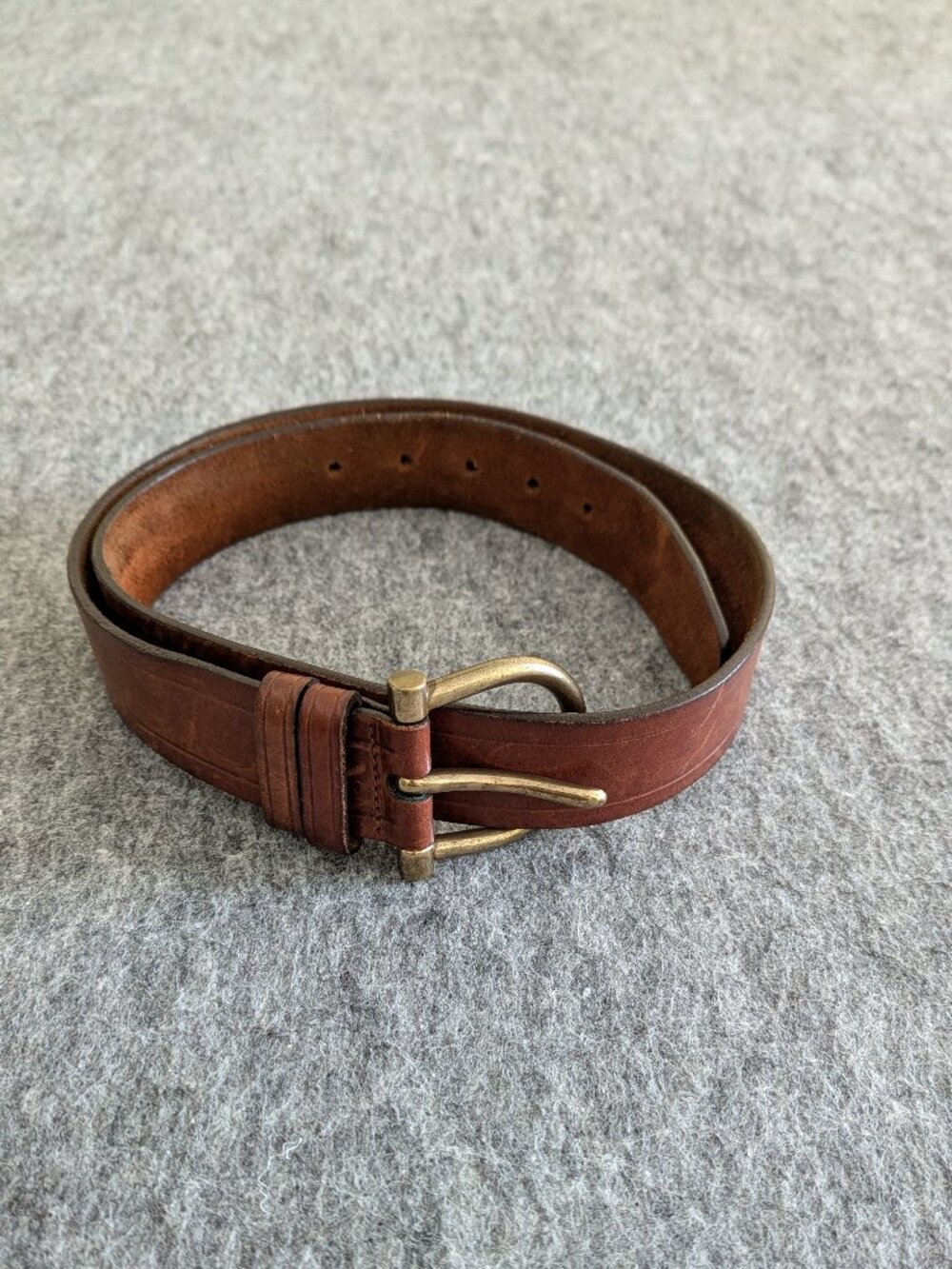 Vintage Cole Haan Mens Leather Belt Brown Made In USA Size 36